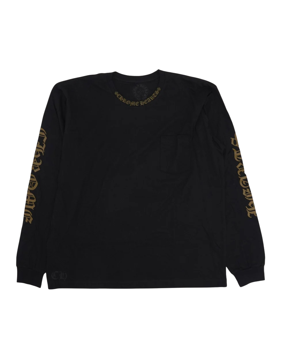 Chrome Hearts Neck Logo Long Sleeve Pocket T-Shirt Black Army Green